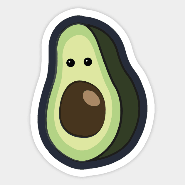 Poke face - funny avacado Sticker by AwesomMT